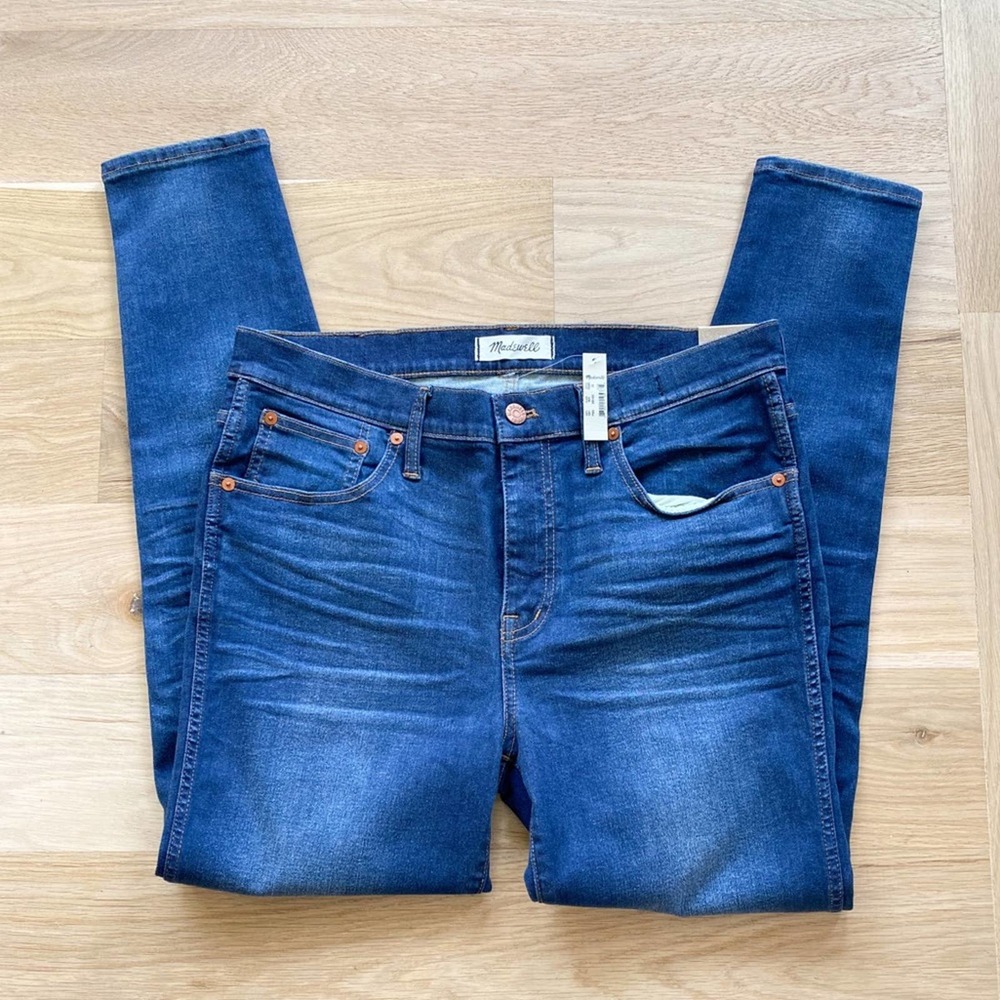 MADEWELL Women's Medium Wash 9" High Riser Skinny Skinny Jeans sz 32 NWT